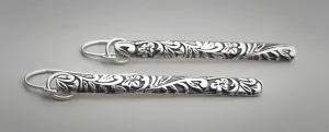 Antique Floral Vine Bar Earrings