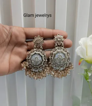 Antique Gold Bollywood Gaikwad Indian Earrings