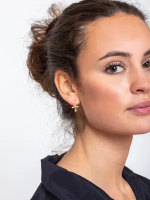 Antique Gold Cross Earrings