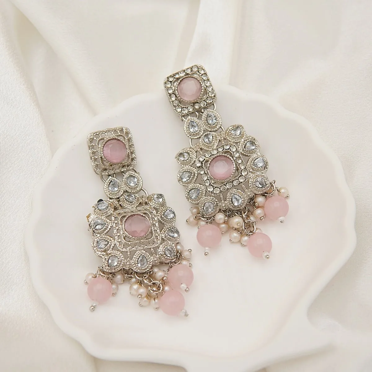 Antique Gold Kundan Gem Earrings