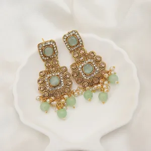 Antique Gold Kundan Gem Earrings