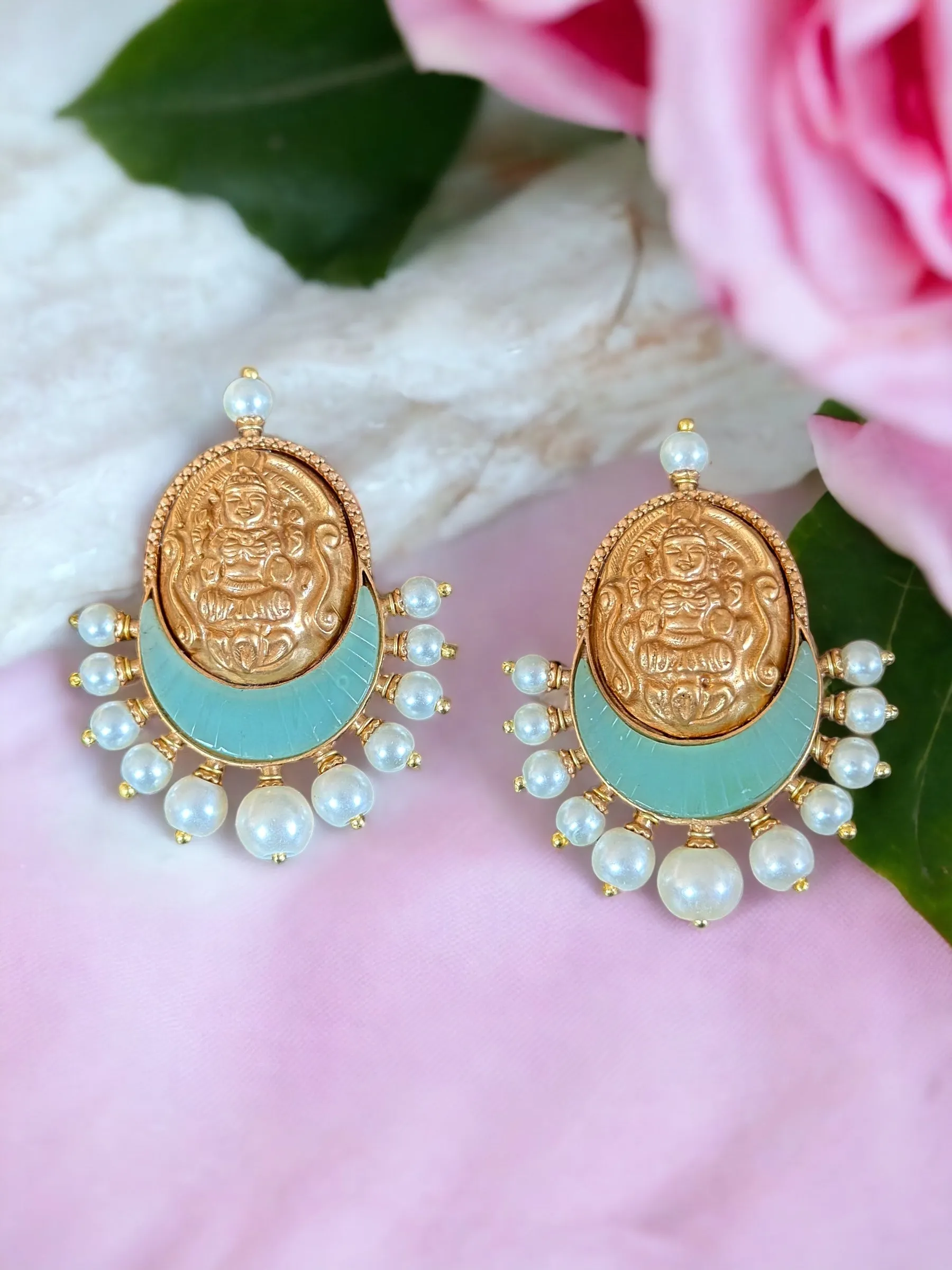 Antique Golden Pearl Earrings