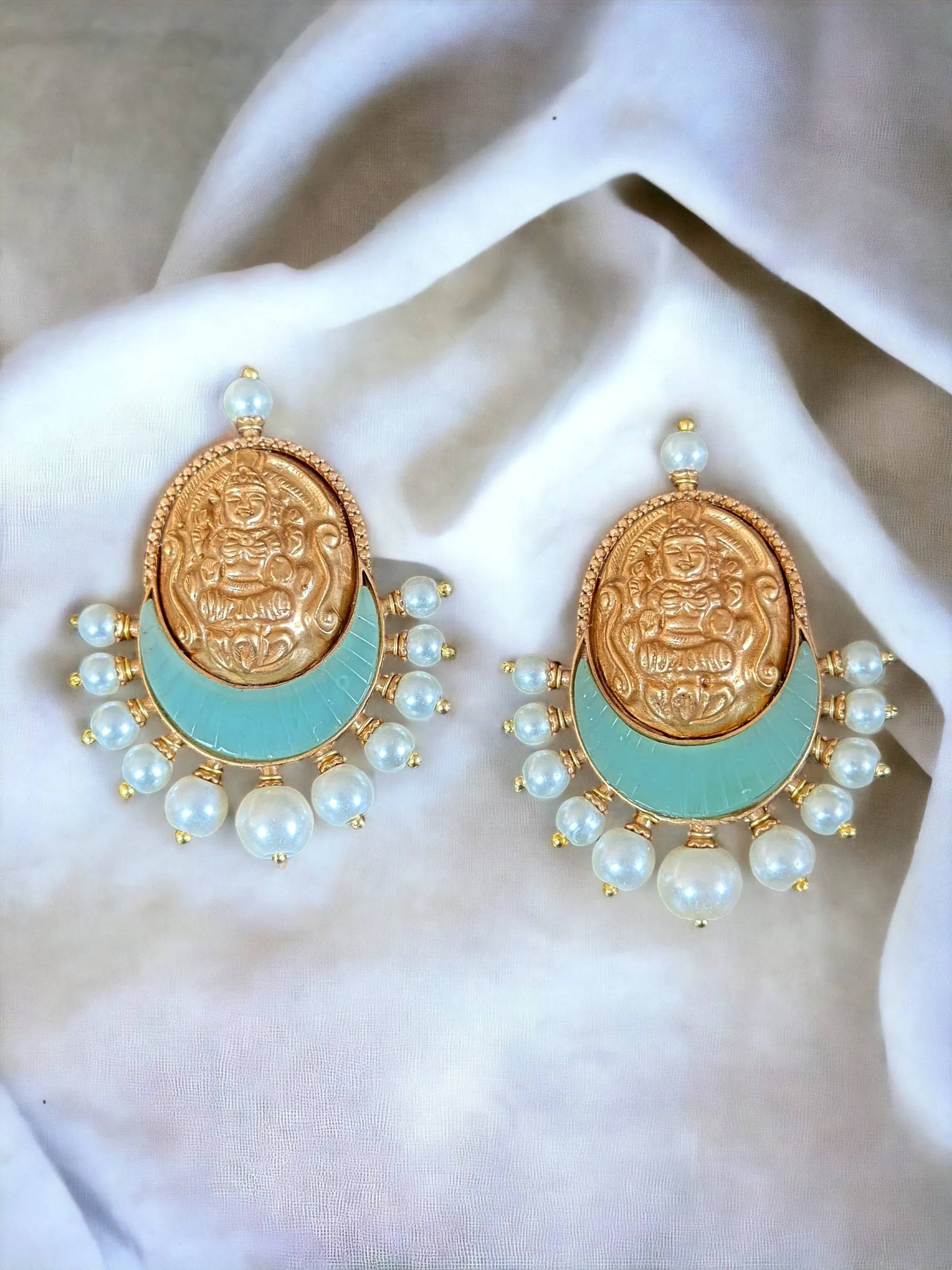 Antique Golden Pearl Earrings