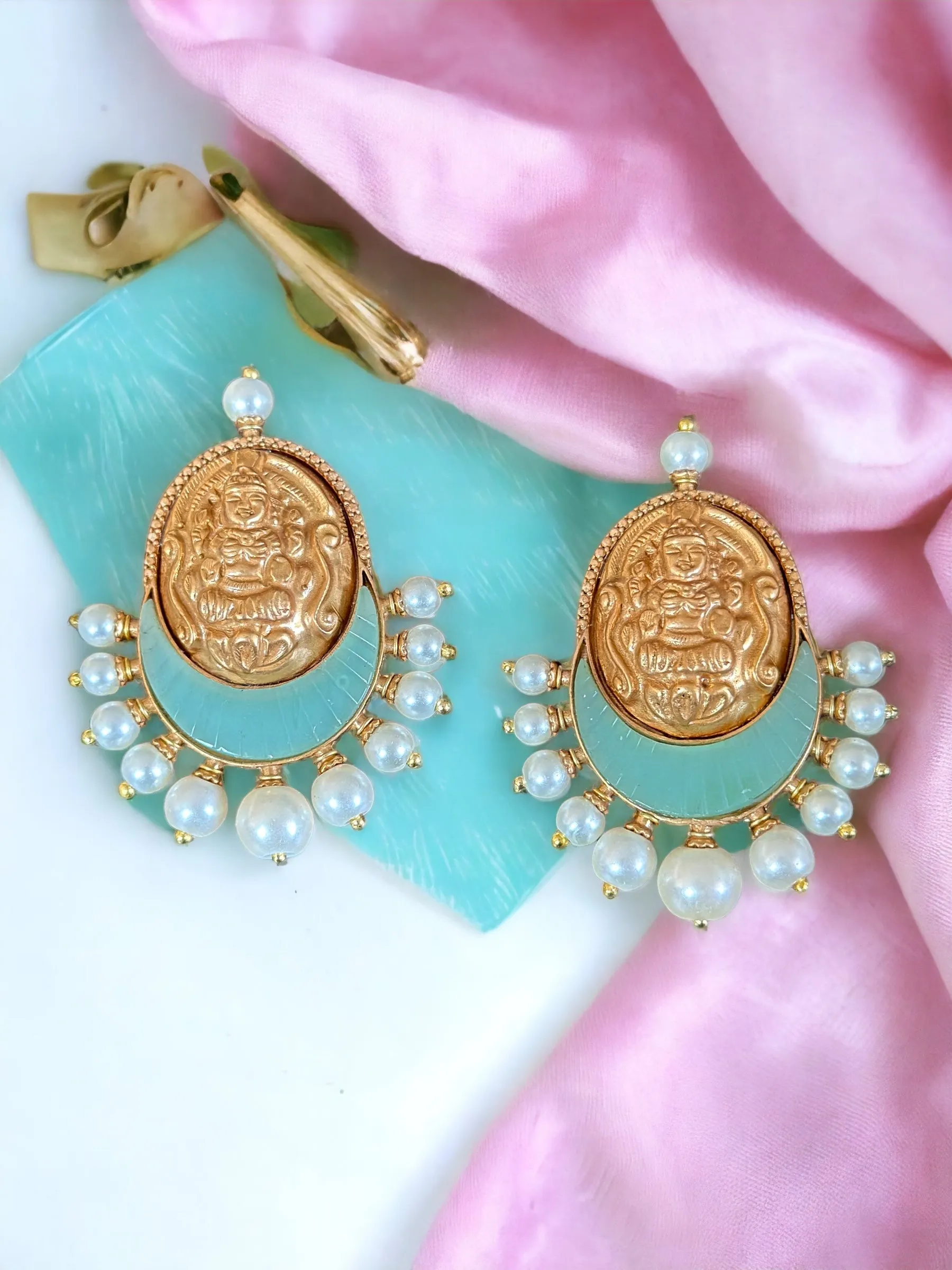Antique Golden Pearl Earrings