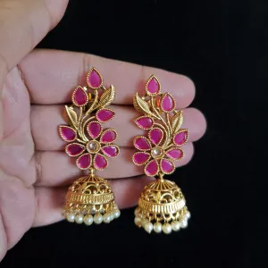 Antique Jhumkis With Gold Plating