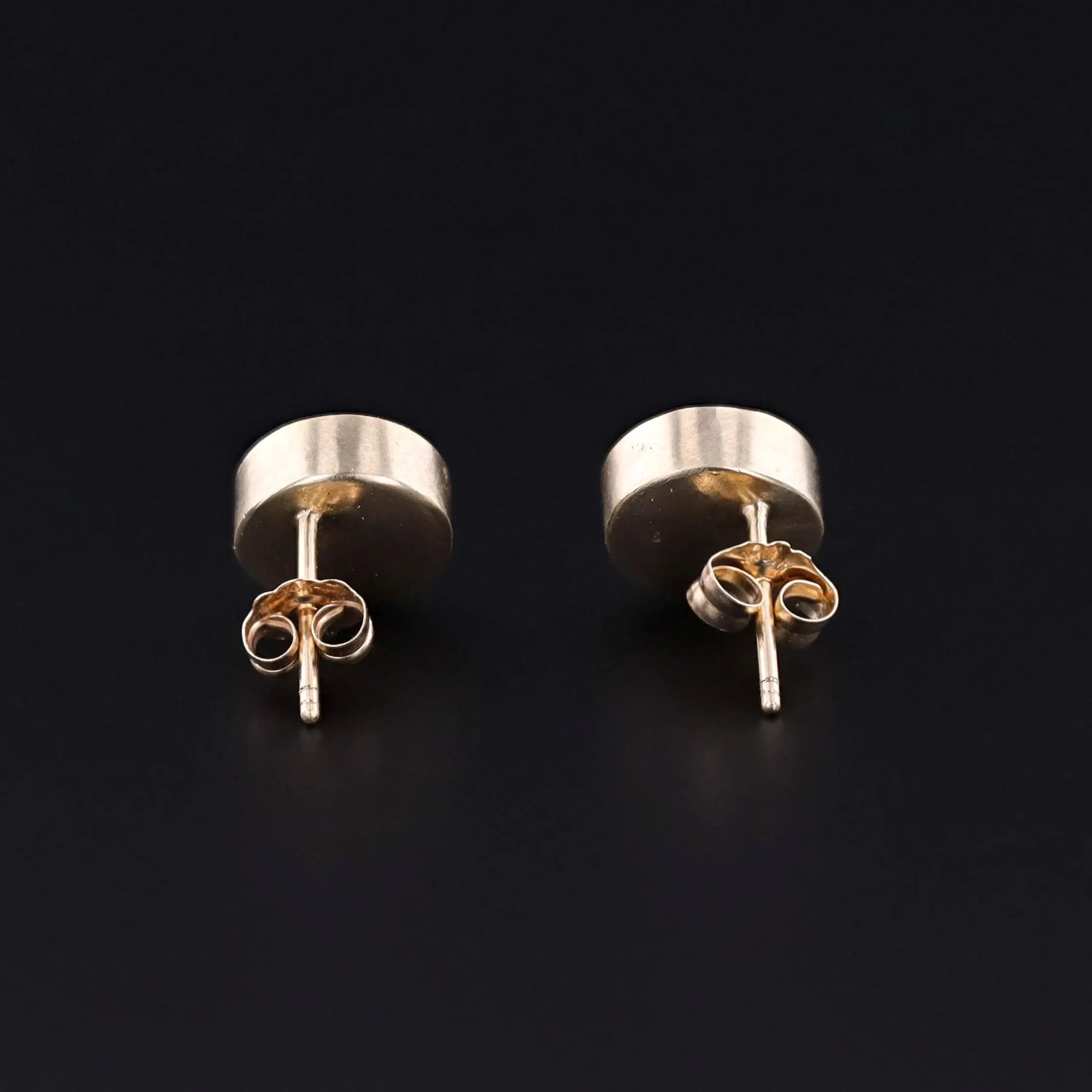 Antique Micromosaic Bird Earrings of 14k Gold