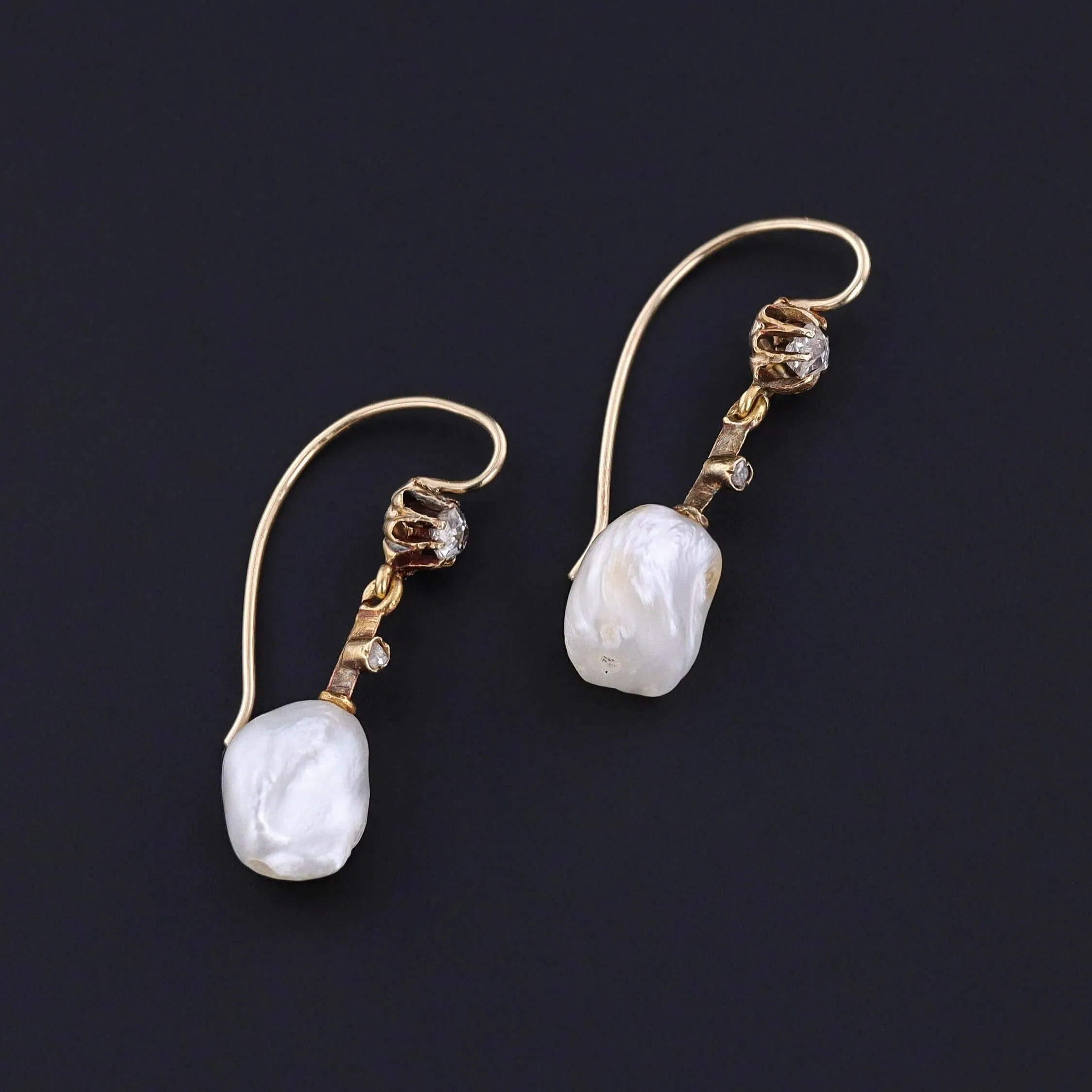Antique Pearl & Diamond Earrings