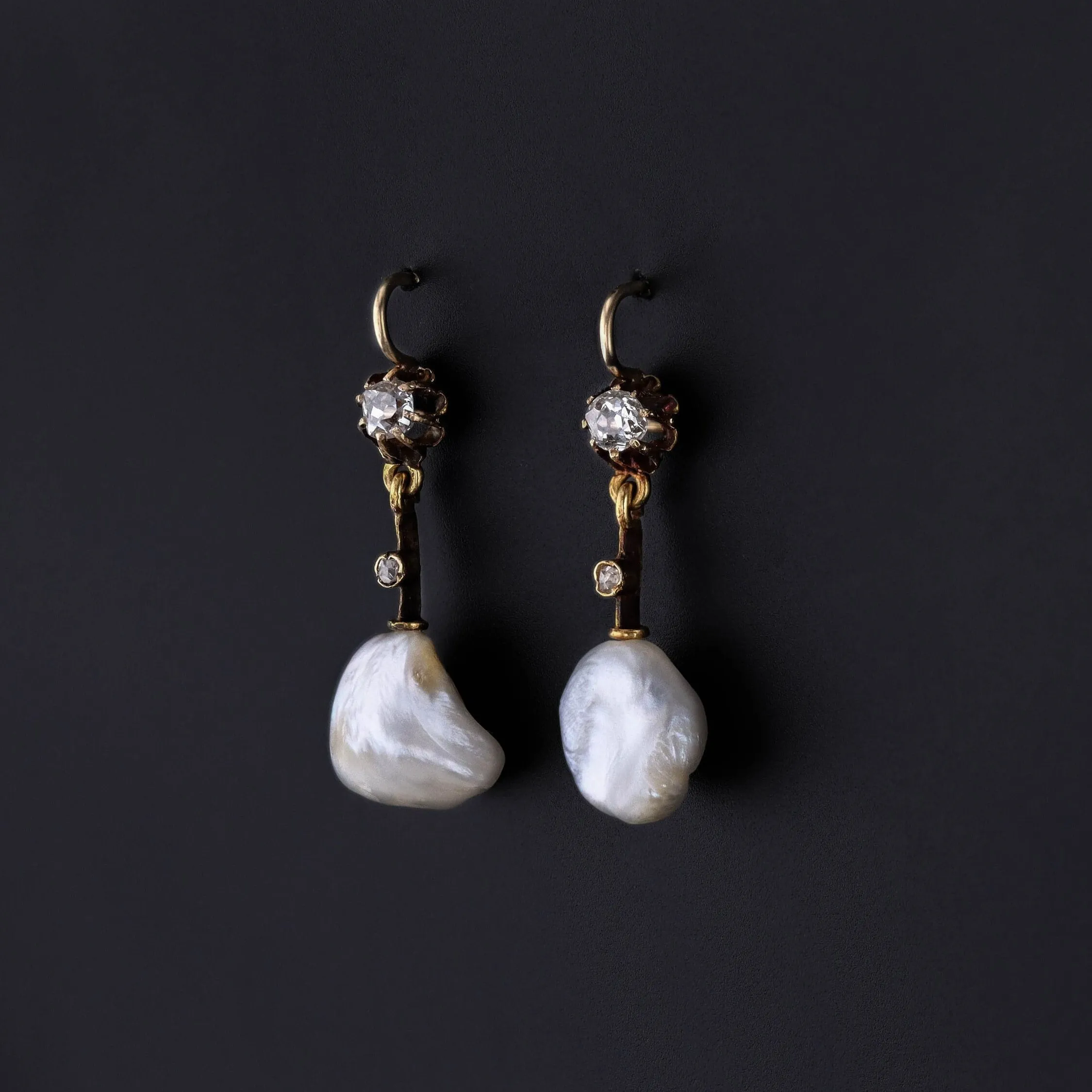 Antique Pearl & Diamond Earrings