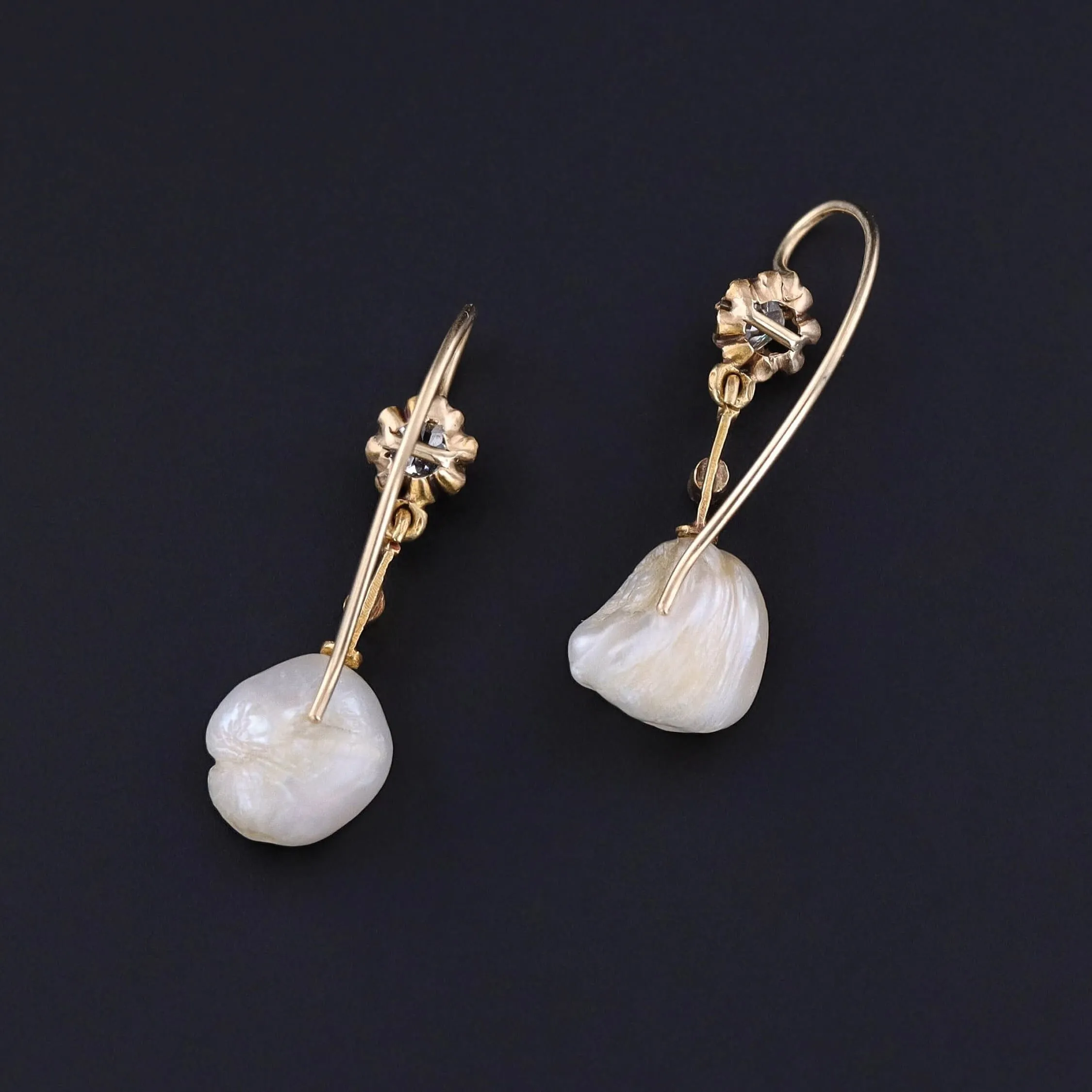 Antique Pearl & Diamond Earrings