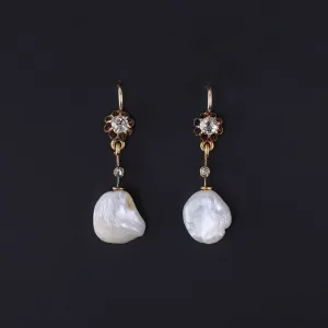 Antique Pearl & Diamond Earrings