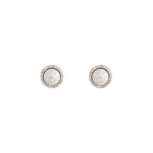 Antique Silver Marble Cracked Earrings