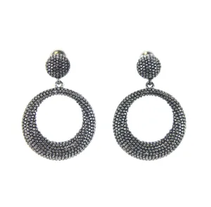 Antique Silver Round Earrings