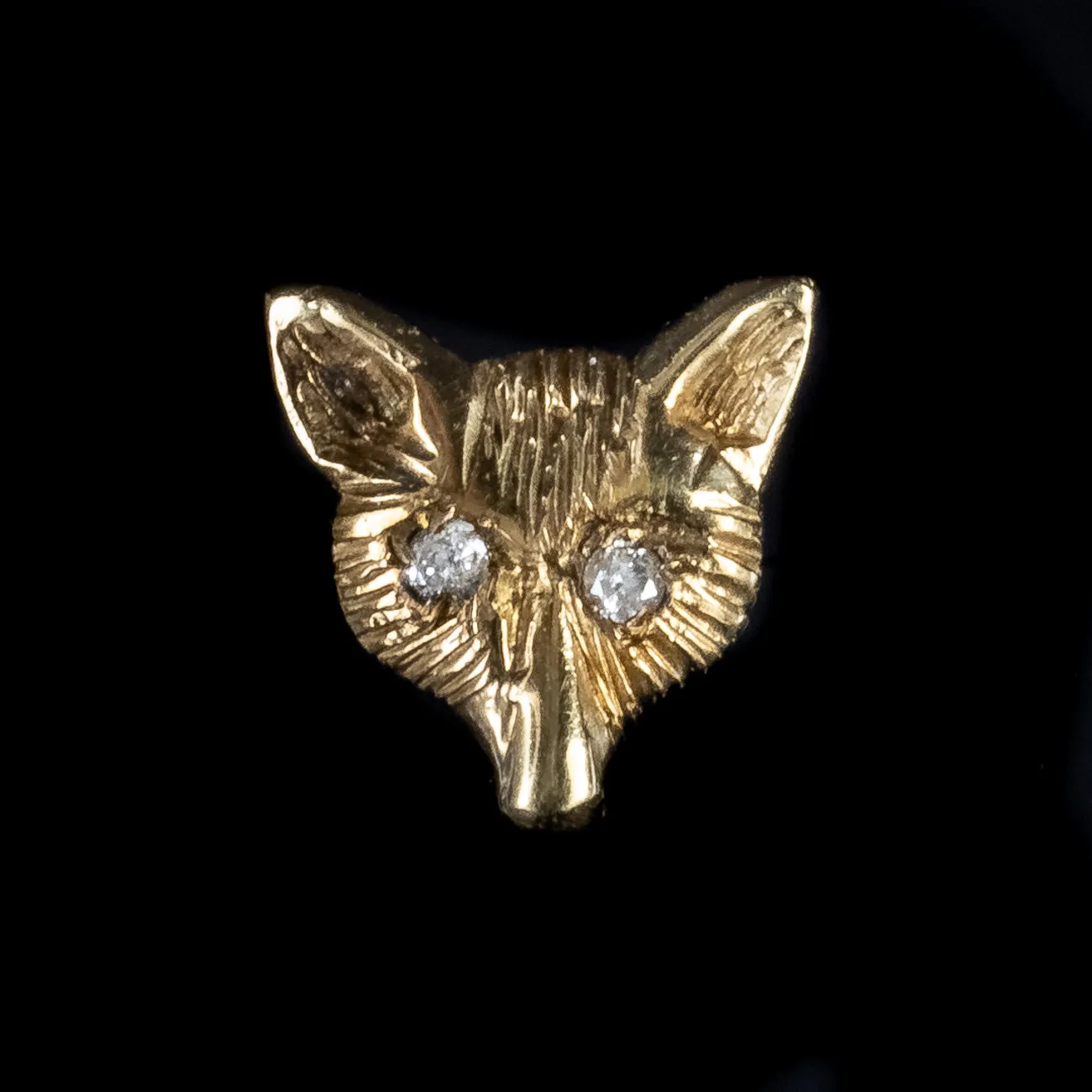 Antique Victorian Diamond Fox Earrings 9Ct Gold Circa 1880