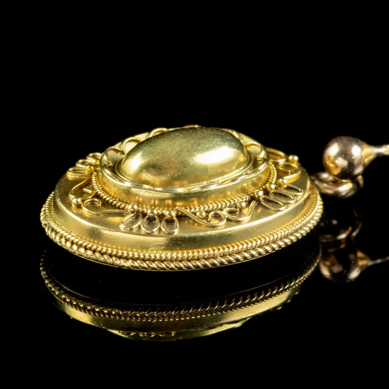 Antique Victorian Etruscan Revival Drop Earrings 9ct Gold Circa 1860