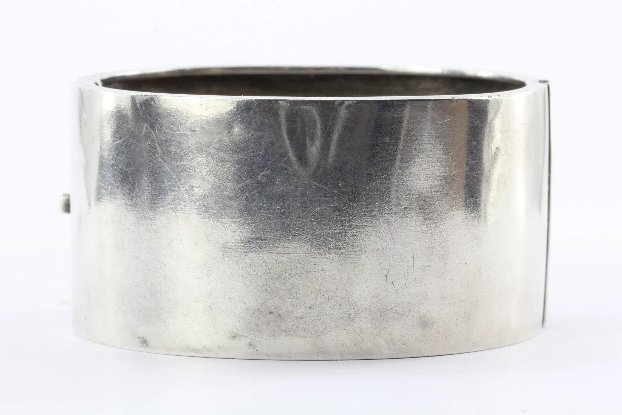 Antique Victorian Mixed Metal Sterling Silver & Gold Bangle Bracelet