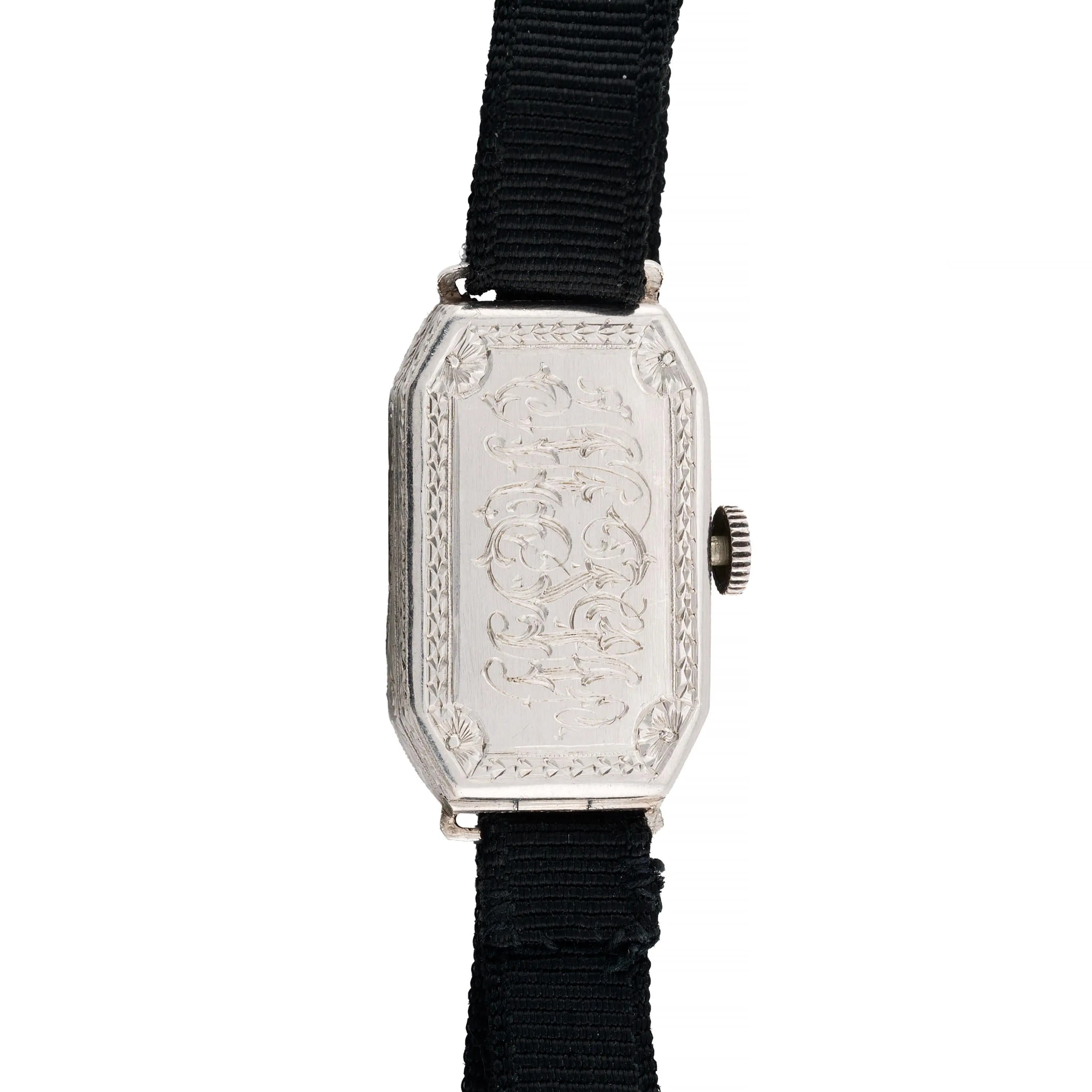 Art Deco Ladies Exploding Number Platinum & Diamond Wrist Watch