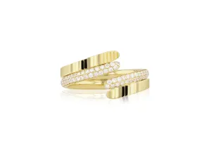Aura Diamond Crossover Ring