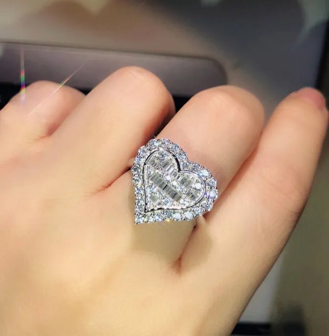 Baguette ring | diamond heart ring | Eternity ring | heart shaped ring | friendship ring | engagement ring | Diamond Heart Ring | Bling Ring