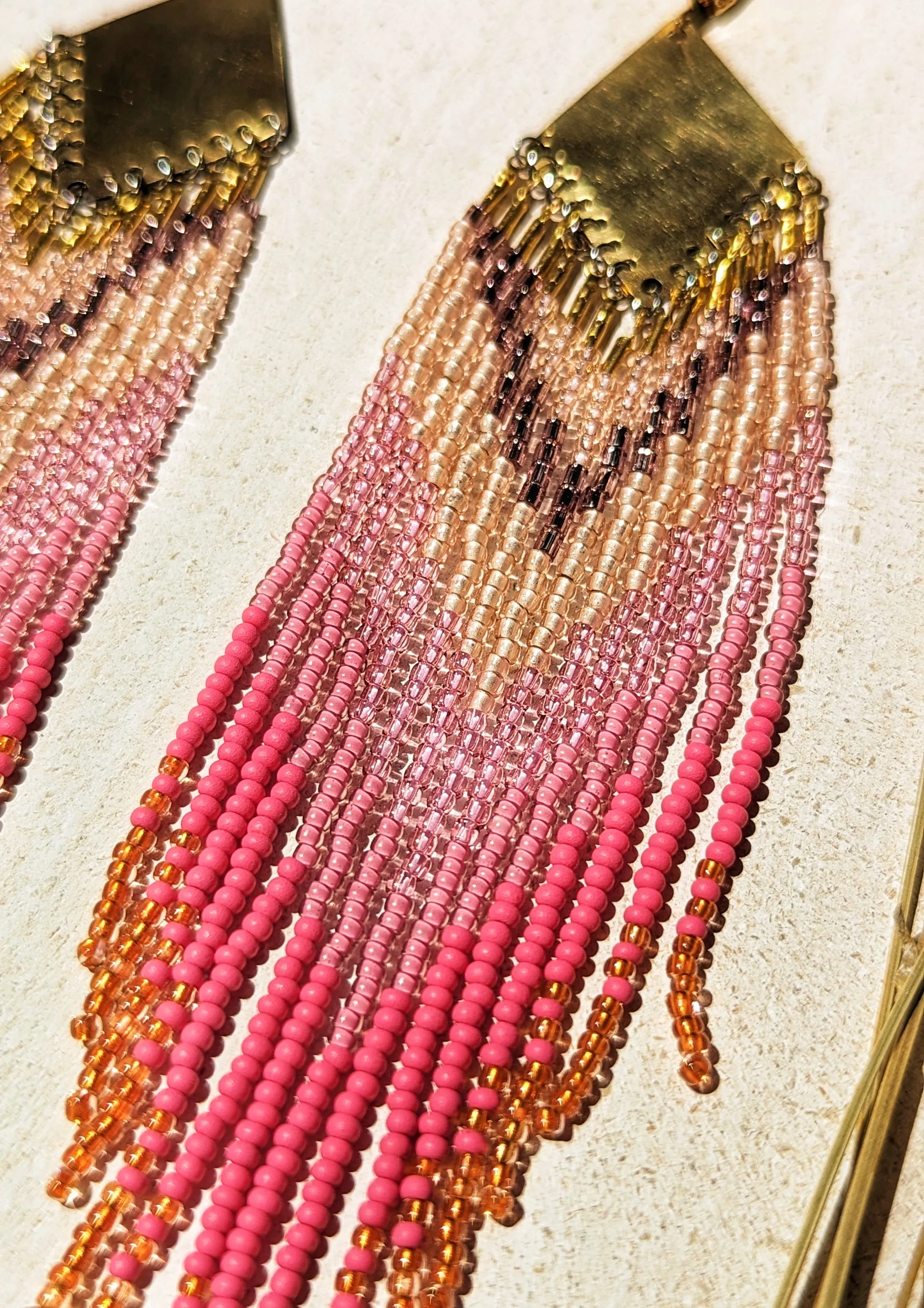 Barbie Inspired Pink Seed Bead Earrings