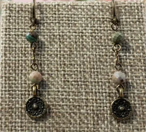 Beaded Turquoise Dangle Earrings