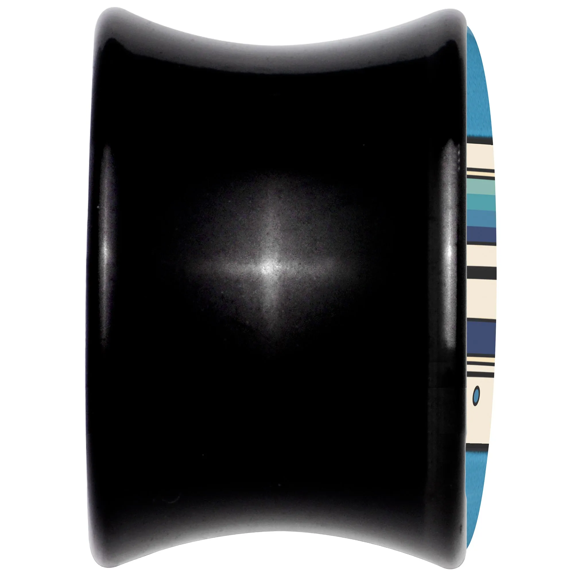 Black Acrylic Retro Cassette Double Flare Plug Set