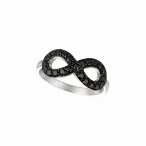 BLACK DIAMOND INFINITY RING 14K GOLD (0.15 CTW)