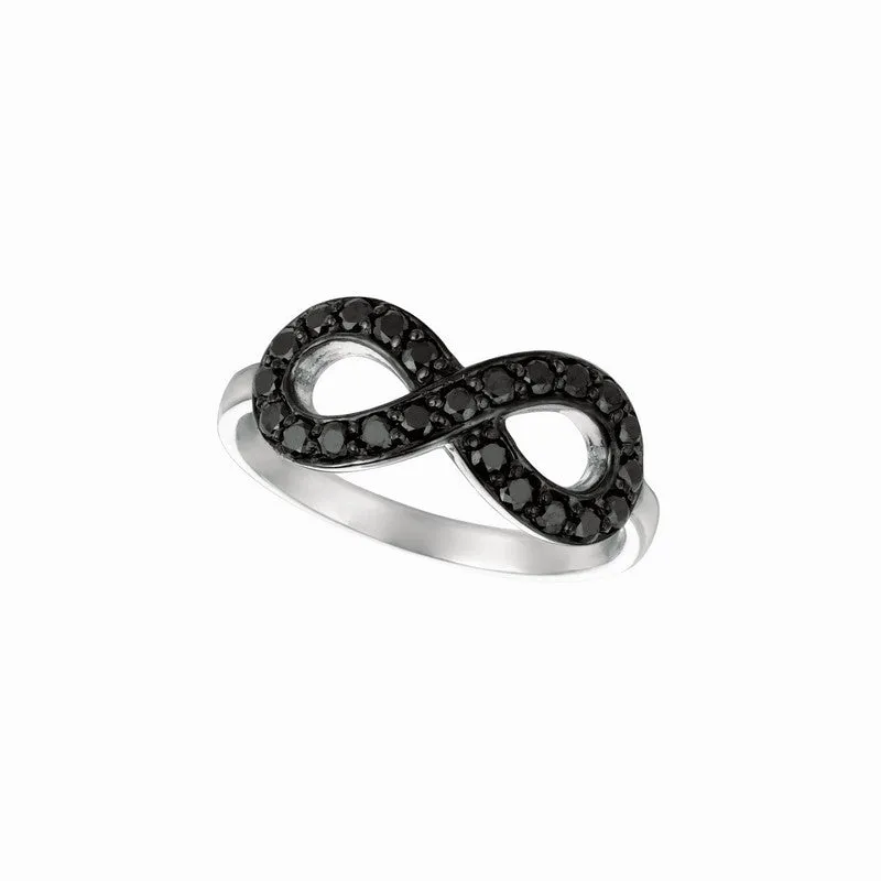 BLACK DIAMOND INFINITY RING 14K GOLD (0.15 CTW)