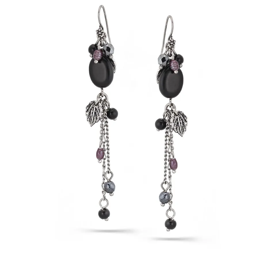 BLACK DROP  EARRINGS #151BK3401 (5F9)
