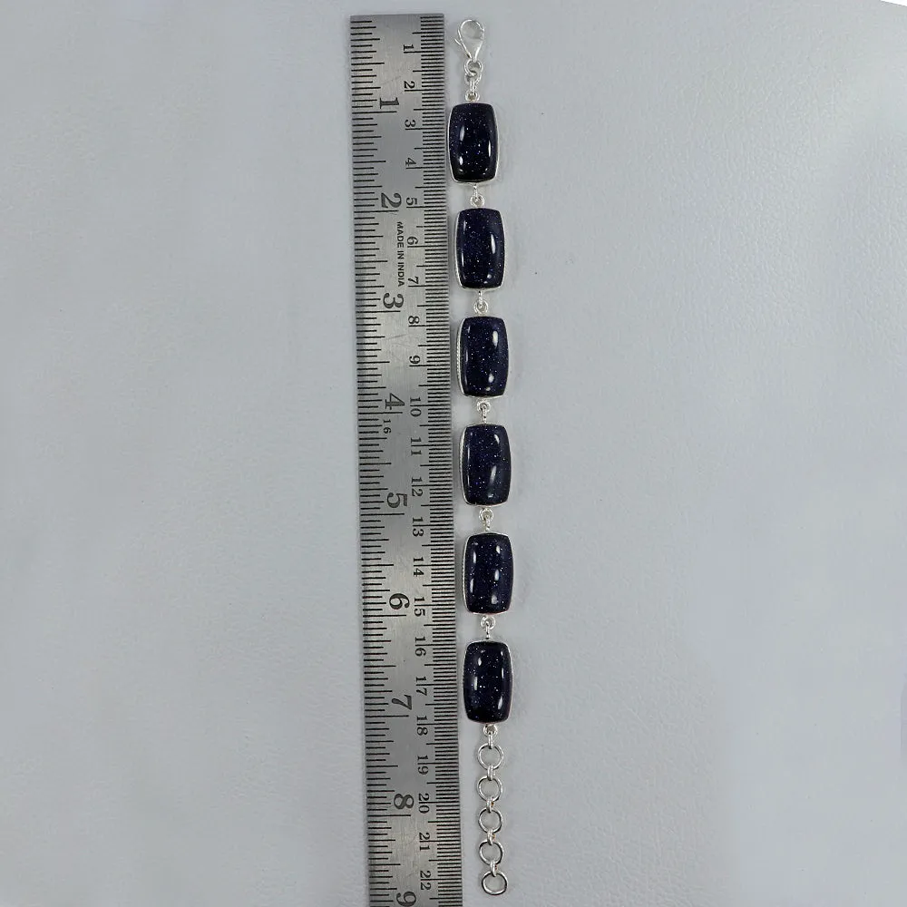 Blue Sunstone Solid Sterling Silver Bracelets