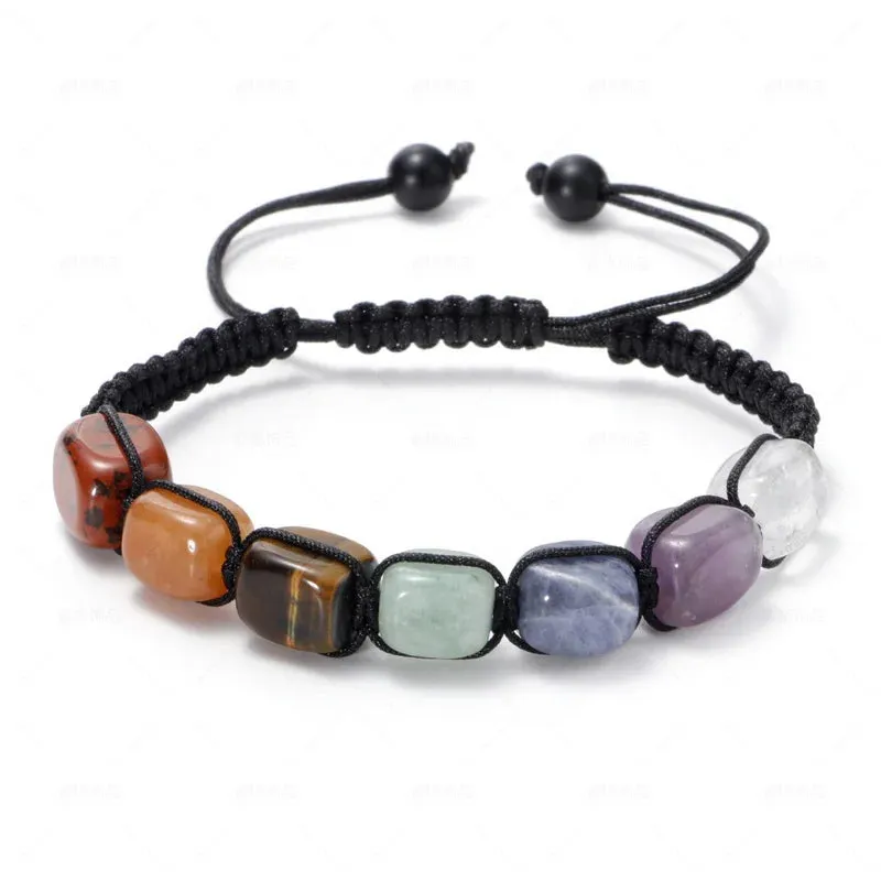 Boho 7 Chakra Healing Beaded Bracelets For Women Men 8mm Reiki Prayer Balance Beads Bracelet Adjustable Braided Bangles Jewelry