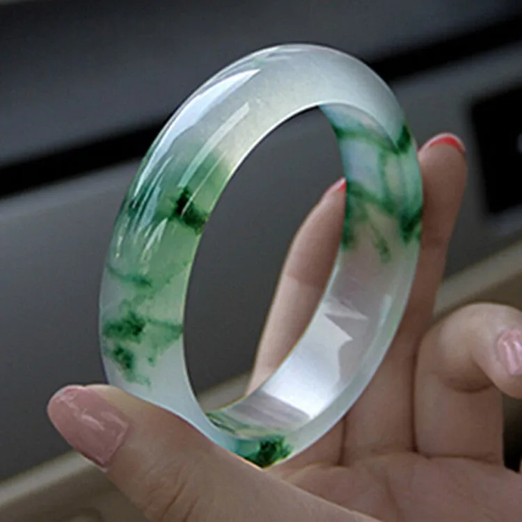 Bracelet effet émeraude en résine pour femmes