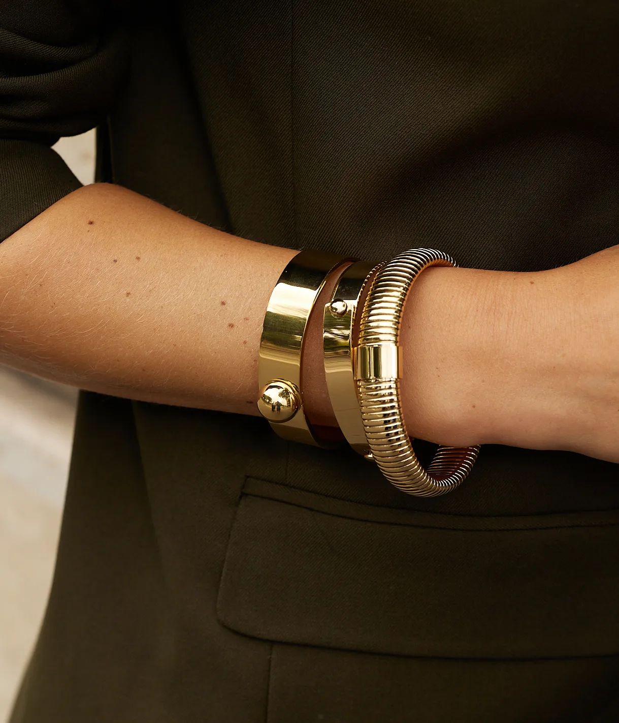 Bracelet Jonc Diane (Acier doré)