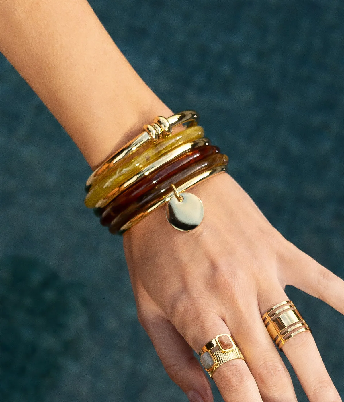 Bracelet Jonc Lacey (Acier doré)