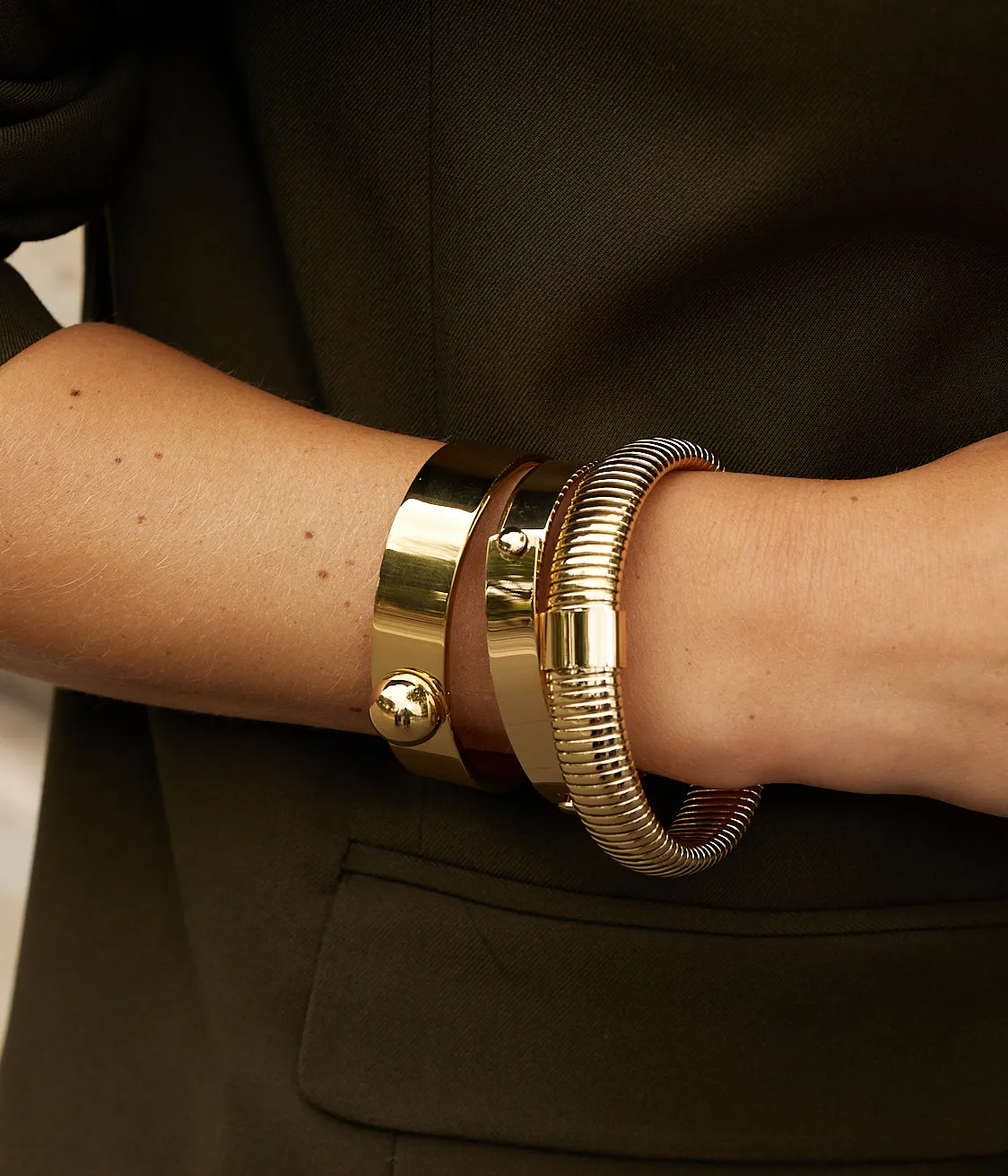 Bracelet Jonc Sarah (Acier doré)