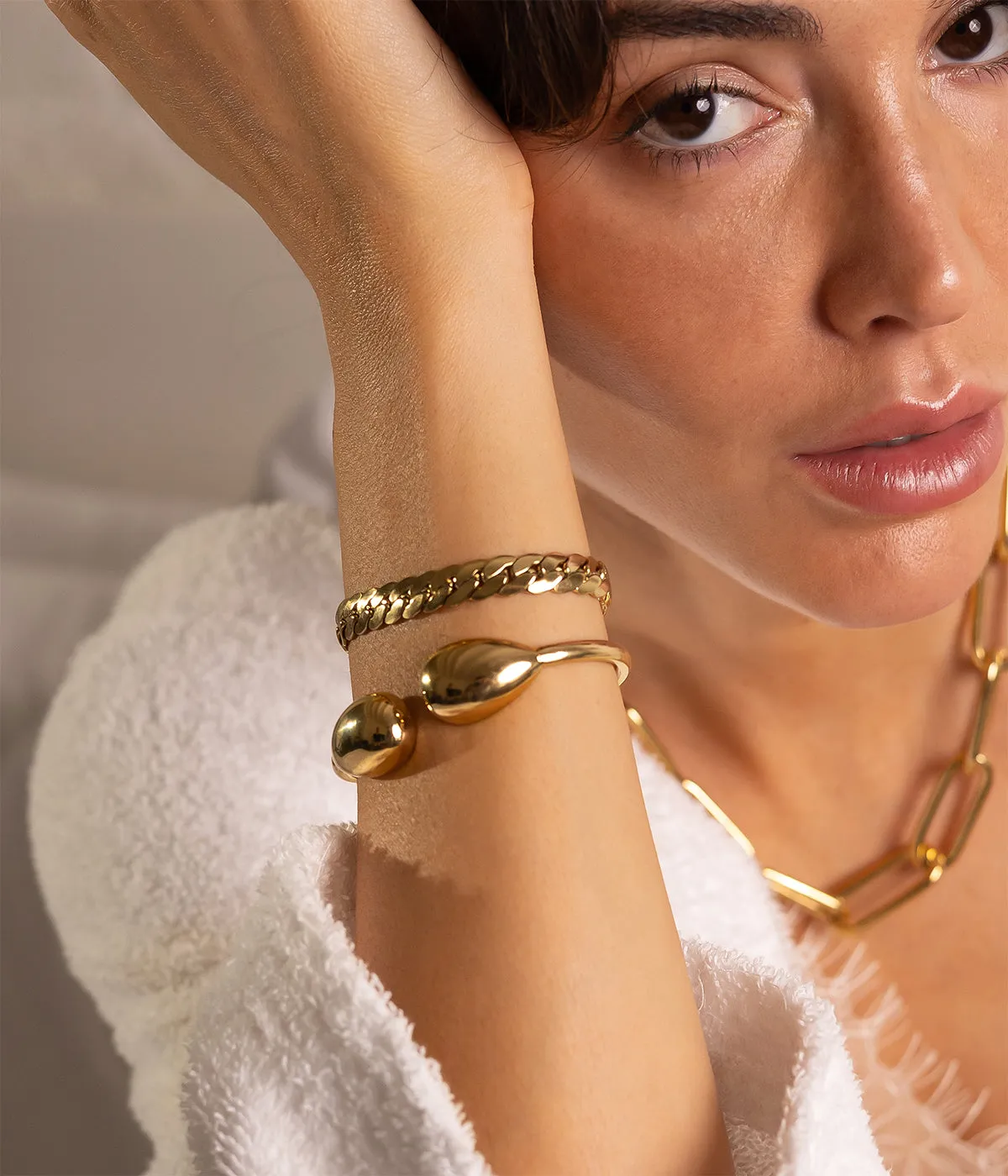 Bracelet Jonc Teru (Acier doré)