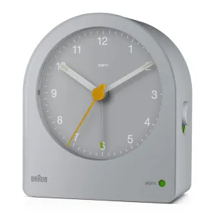 Braun Classic Clock with Snooze and Continuous Backlight, Crescendo Beep in Grey - BC22G