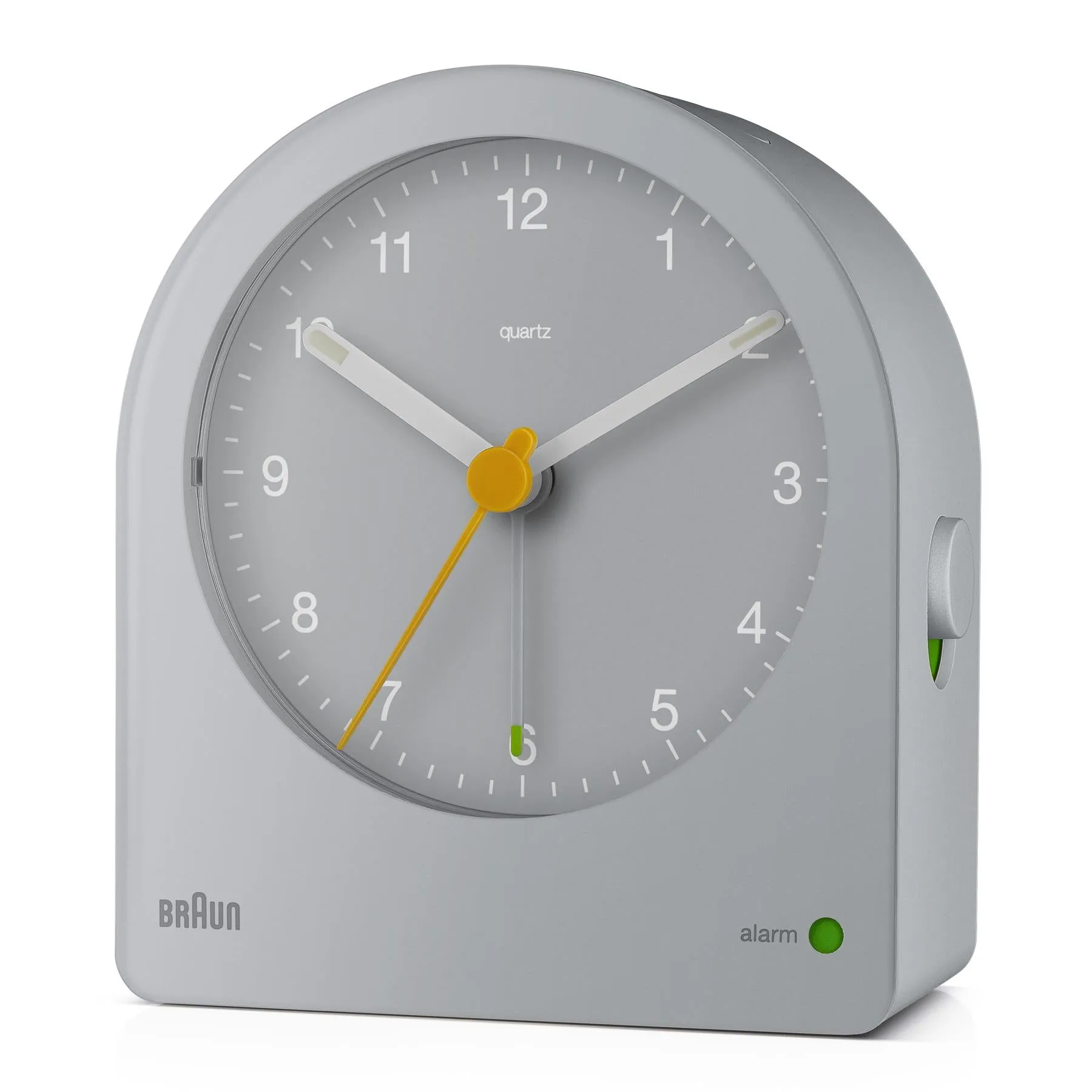 Braun Classic Clock with Snooze and Continuous Backlight, Crescendo Beep in Grey - BC22G