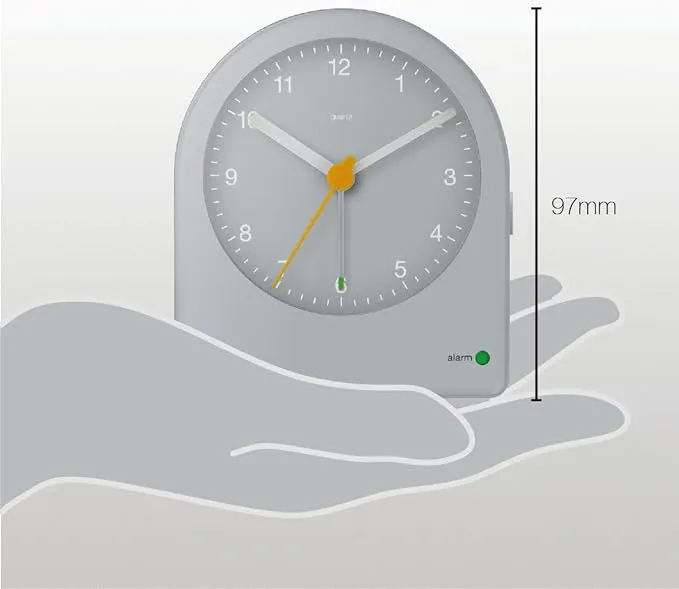 Braun Classic Clock with Snooze and Continuous Backlight, Crescendo Beep in Grey - BC22G