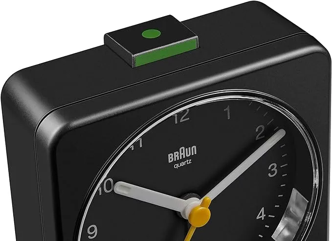 Braun Classic Clock with Snooze and Light, Crescendo Beep in Black - BC03B