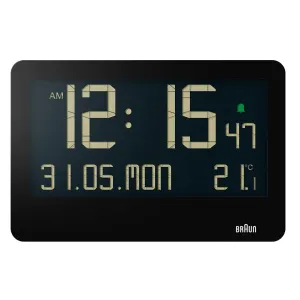 Braun Digital Wall Clock with Indoor Temperature, Date, Day of the Week- BC14B