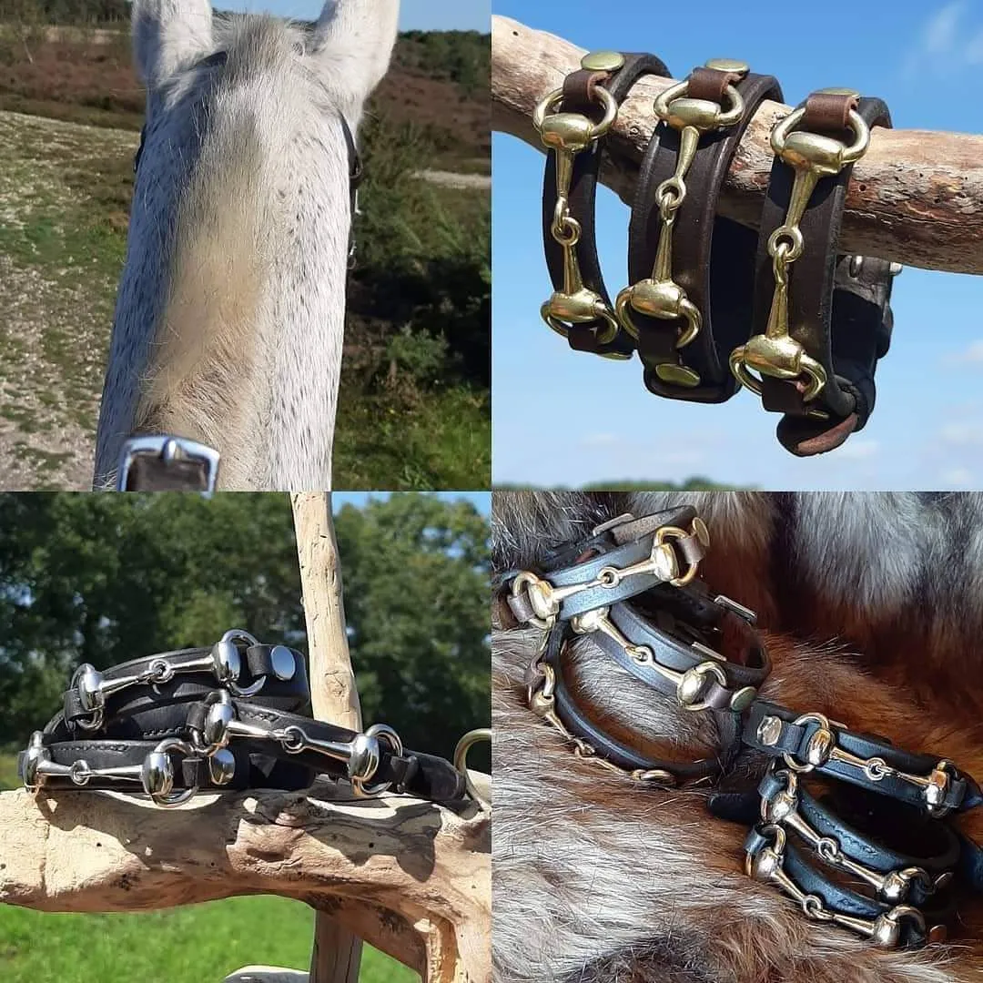 Bridle leather snaffle bracelets