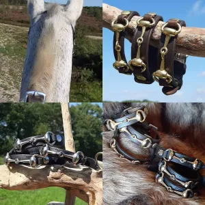 Bridle leather snaffle bracelets