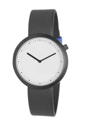 Bulbul Facette Gun Grey Steel on Grey Italian Leather Watch
