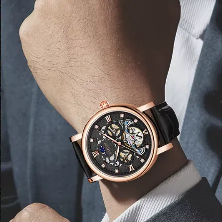 Business Leather Strap, Mechanical Automatic Watch