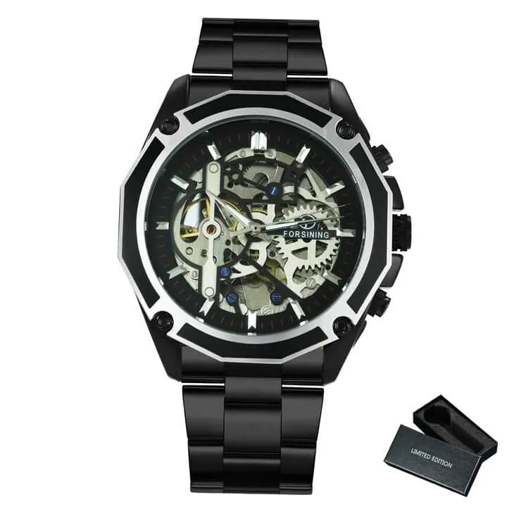 Business Men's Mechanical Automatic Skeleton Watches