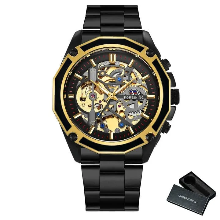Business Men's Mechanical Automatic Skeleton Watches