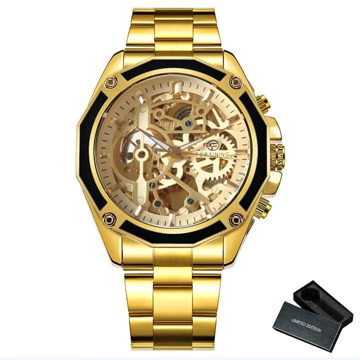 Business Men's Mechanical Automatic Skeleton Watches