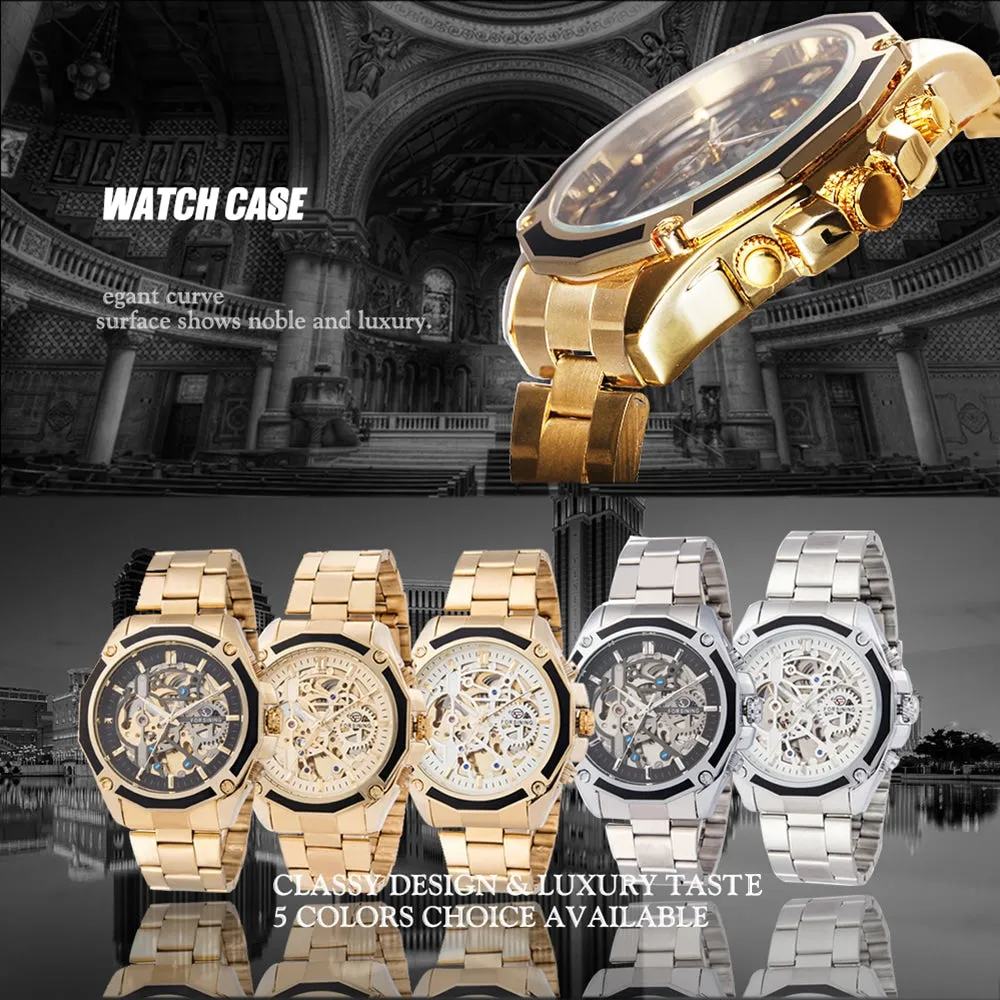 Business Men's Mechanical Automatic Skeleton Watches