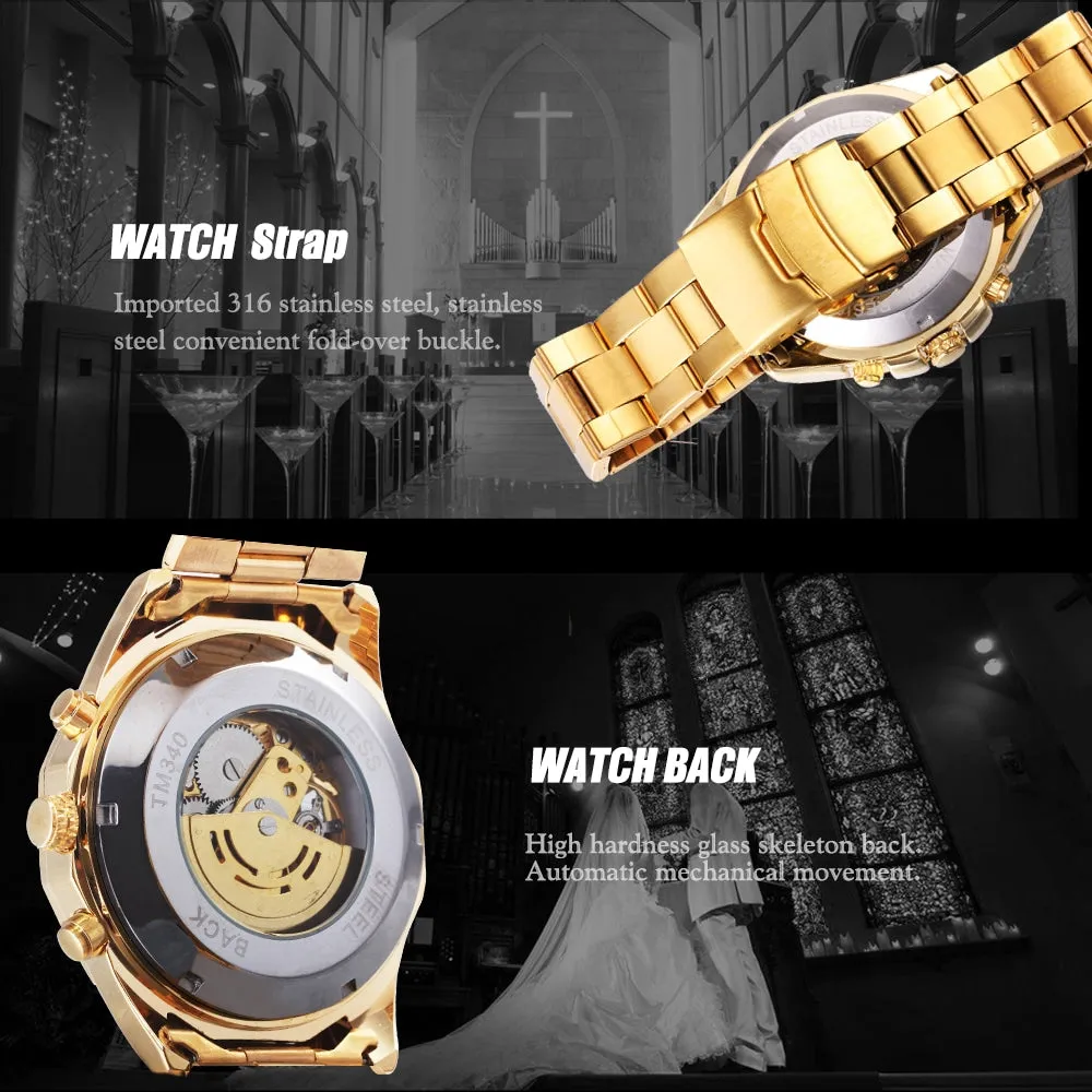 Business Men's Mechanical Automatic Skeleton Watches