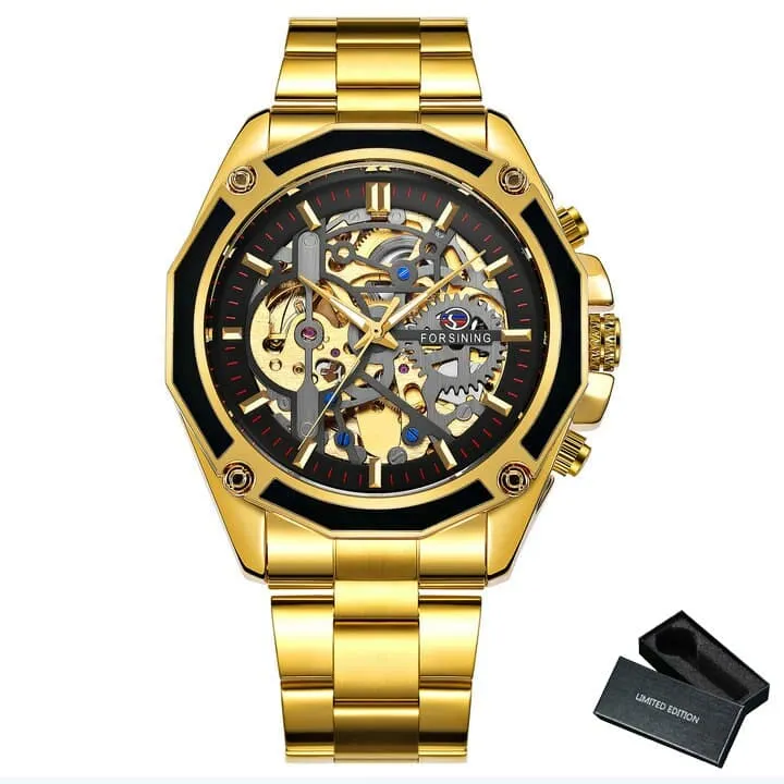 Business Men's Mechanical Automatic Skeleton Watches